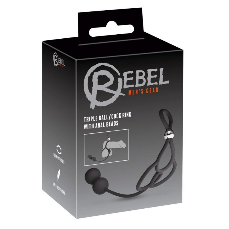 REBEL Triple Ball/Cock Ring wi